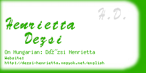 henrietta dezsi business card